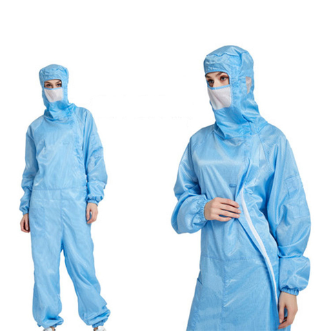 LN-1560104 व्यक्तिगत सुरक्षा के लिए माउथ कवर विरोधी स्थैतिक कपड़ों के साथ अनुकूलित ESD Coverall